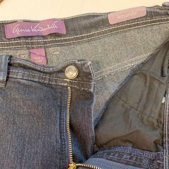 Gloria Vanderbilt Amanda Womens Blue Denim Stretch Straight Leg Ankle Jeans Sz12 - Picture 5 of 7